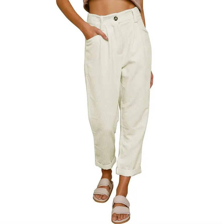 Clara™ | Retro Corduroy High-Waisted Pants